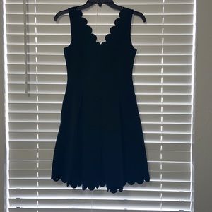 Banana Republic Scalloped Black Dress